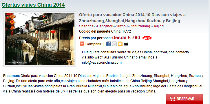 ofertas viajes China 2014